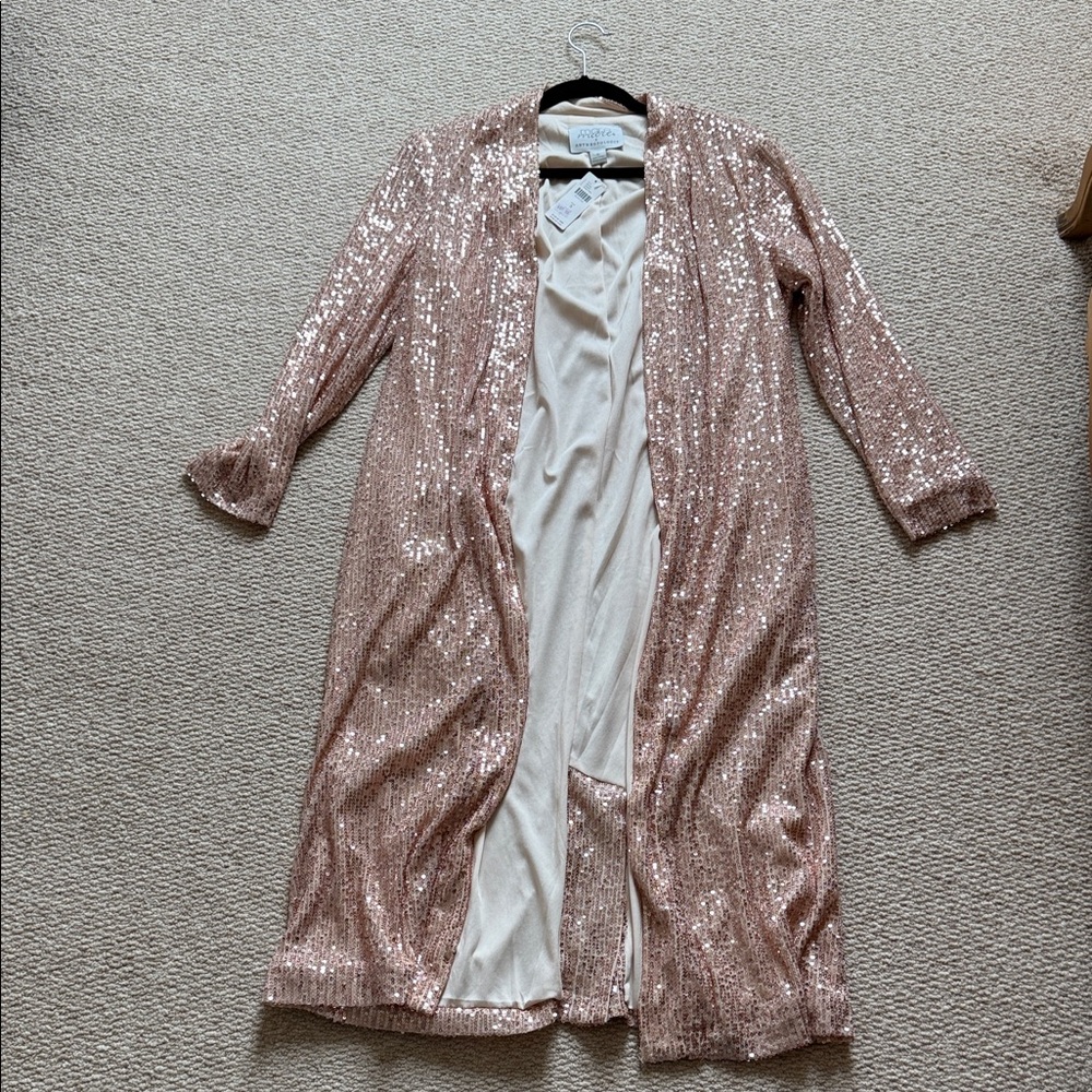 NWT Mare Mare x Anthropologie Sequin Longline Duster Cardigan Sz S